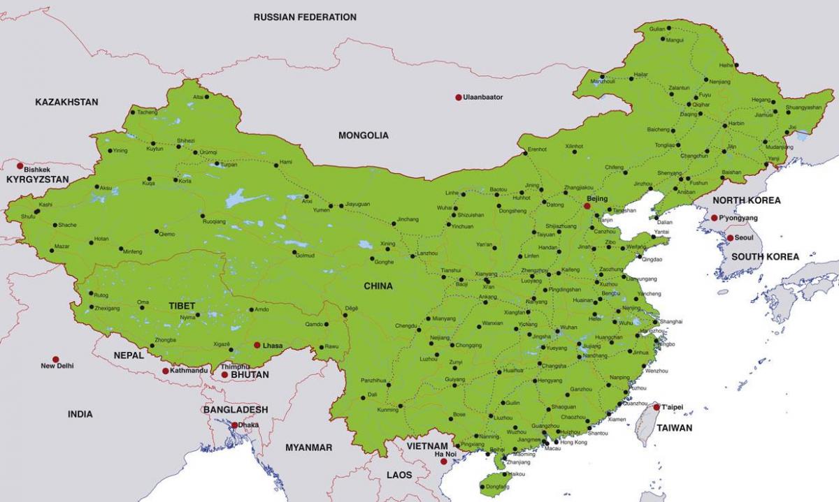 Хятадын хотуудын газрын зураг