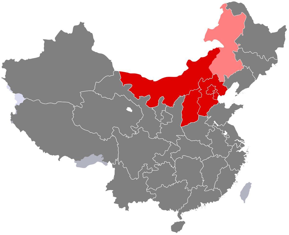 газрын зураг, хойд Хятад