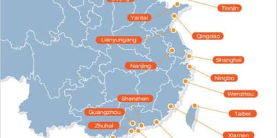 Газрын зураг нь хятадын портууд